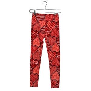 NWT LuLaRoe Leggings Valentine Patchwork Heart Print OS (2-10 One Size)